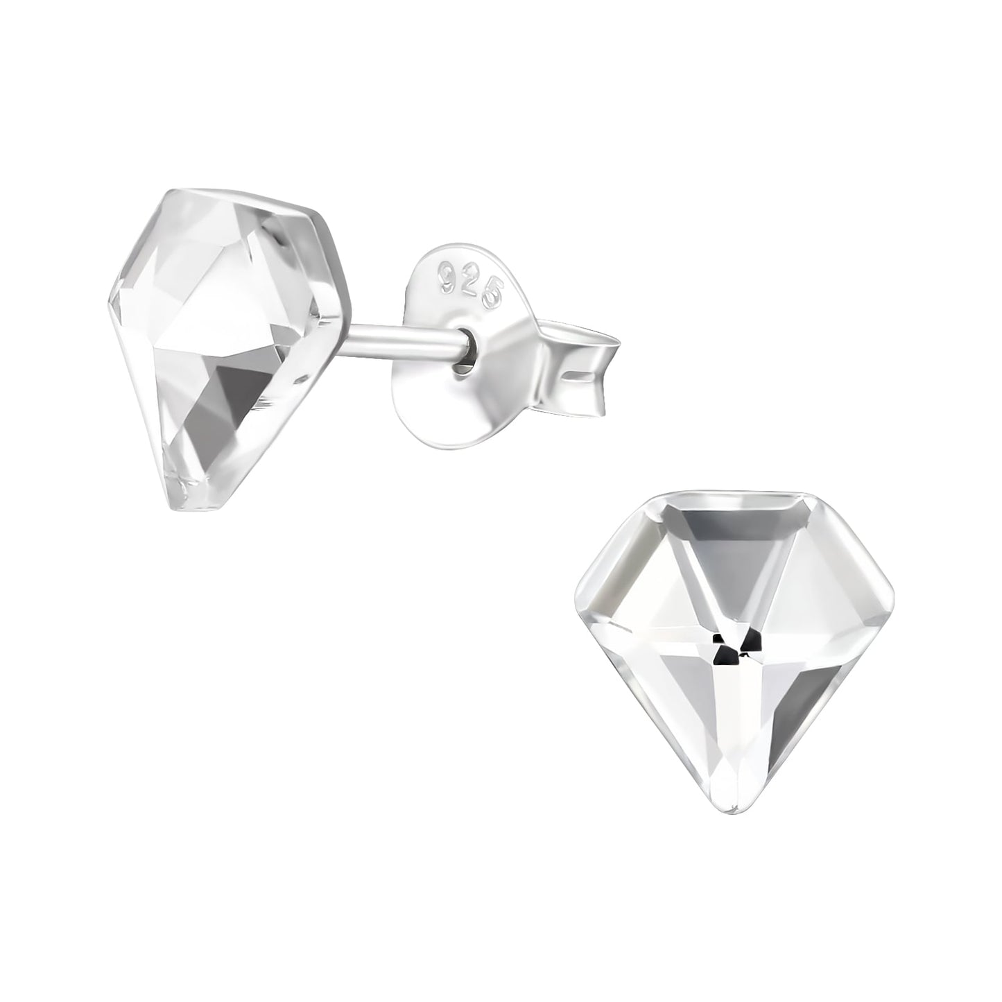 Cercei argint Stacey, cu zirconiu, in forma de diamant