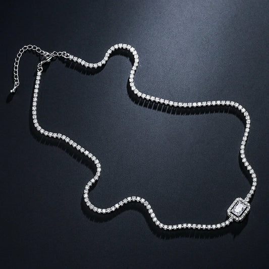 Maude Tennis Necklace, Silver, adorned with Zirconia - Celebration Collection