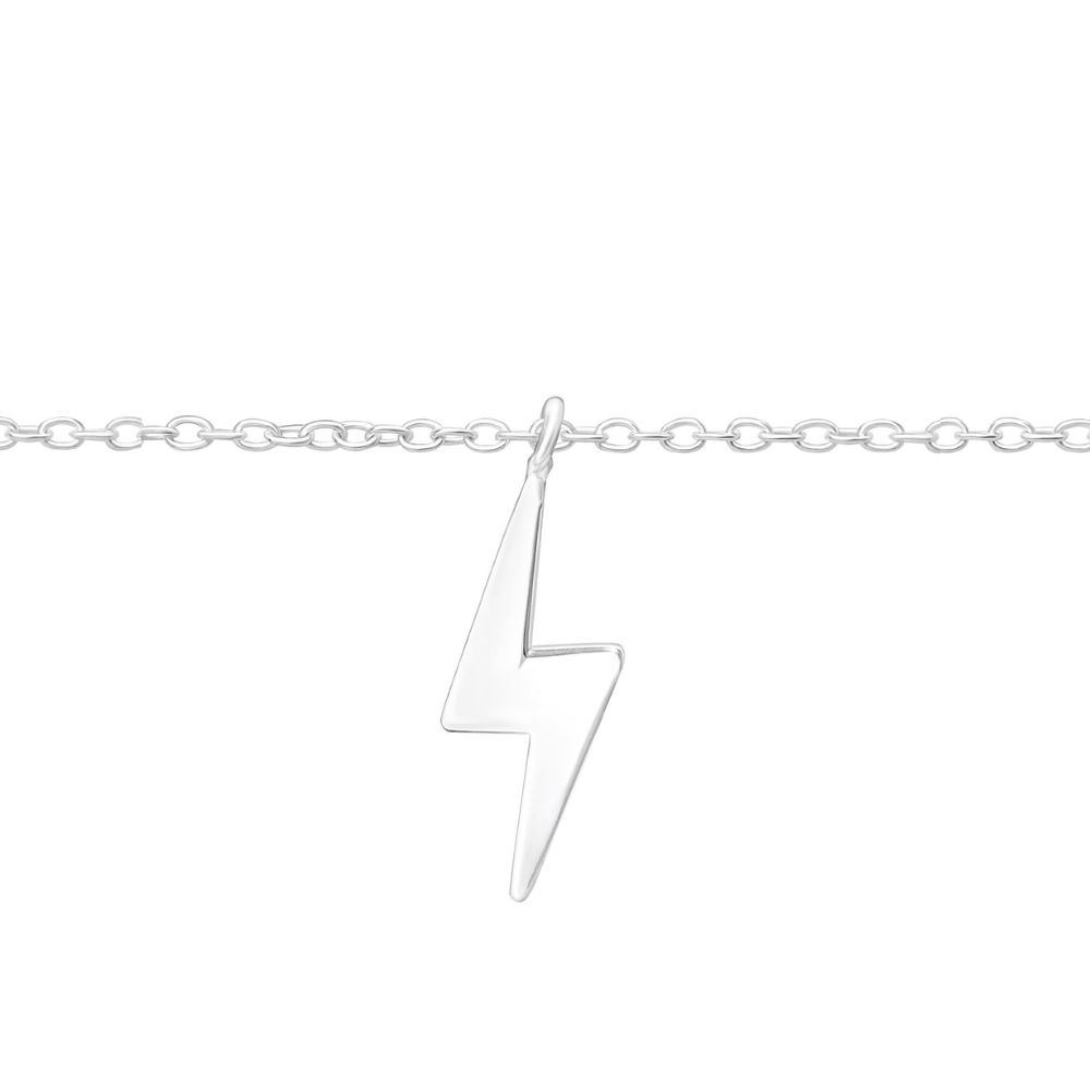 Bratara de picior din argint Rhea, cu talisman fulger