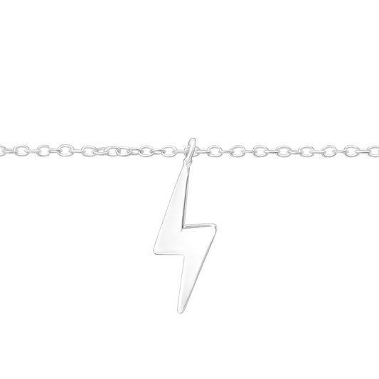 Bratara de picior din argint Rhea, cu talisman fulger