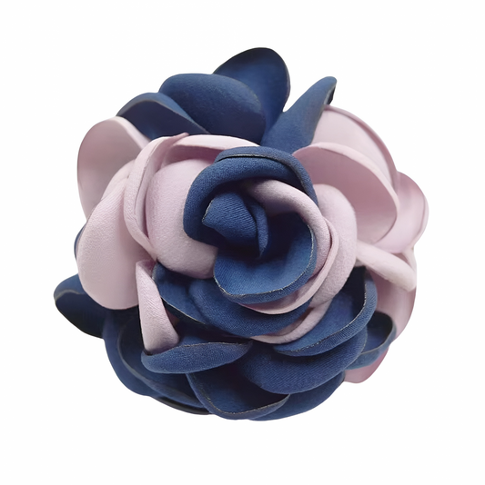 Brosa Marva, mix roz si albastru, handmade, in forma de floare