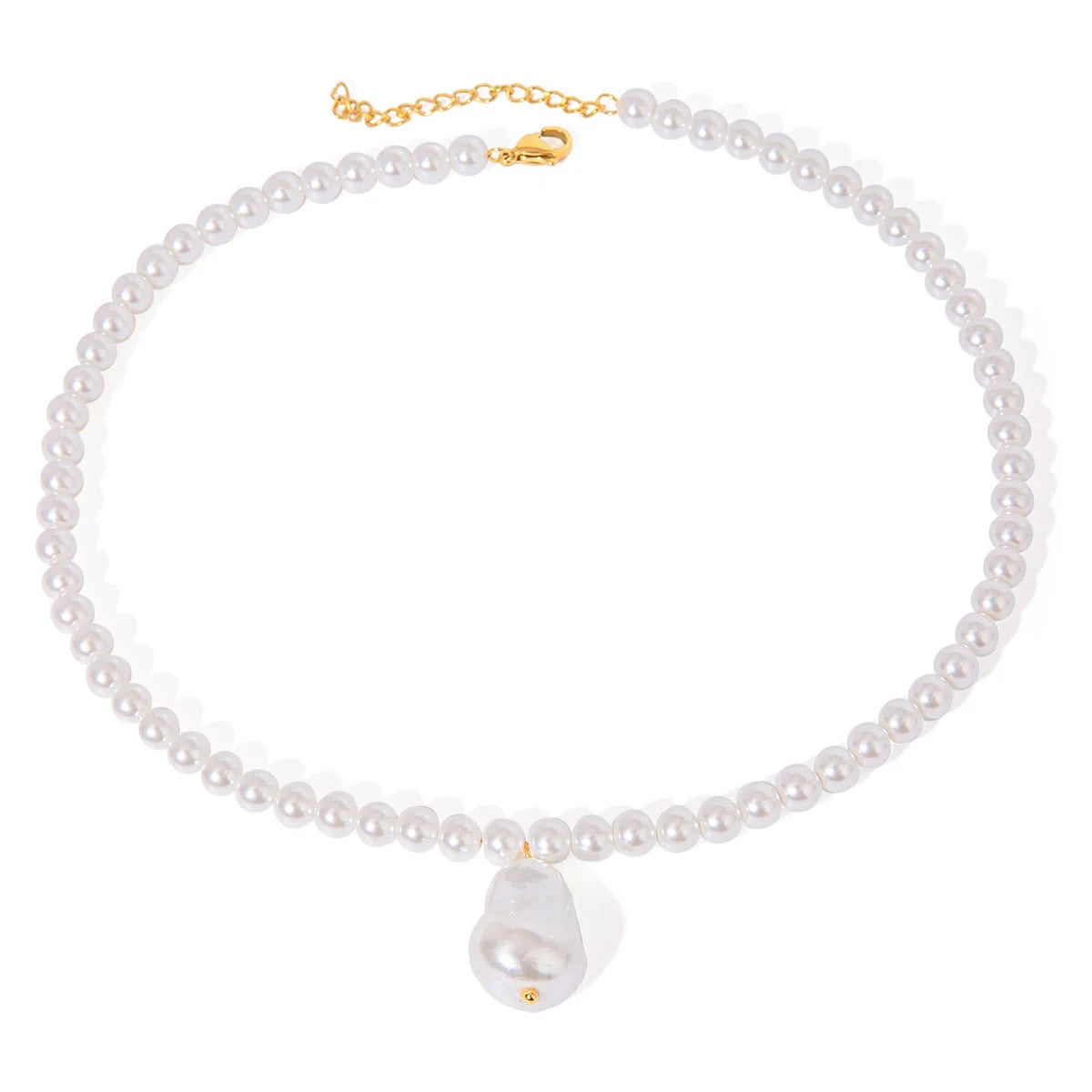 Colier Meredith, cu perle, auriu, din otel inoxidabil - Colectia Universe of Pearls