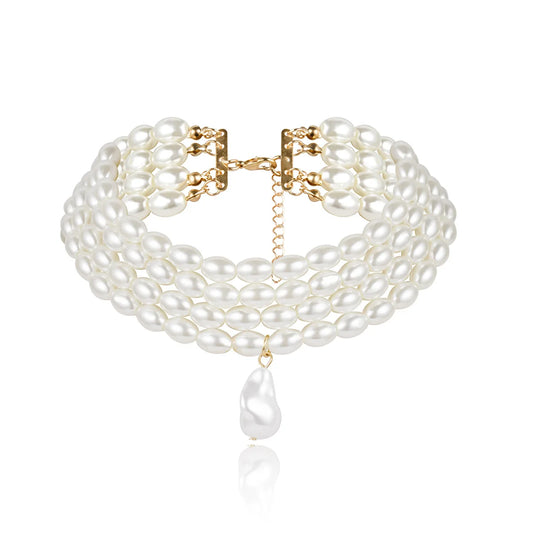 Baroque Pearl Necklace, pearl design, in baroque style, with overlapping layers - Universe of Pearls Collection