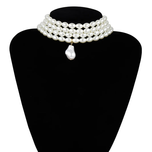 Baroque Pearl Necklace, pearl design, in baroque style, with overlapping layers - Universe of Pearls Collection