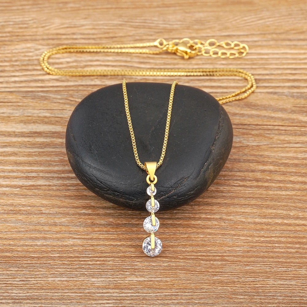 Edwina Necklace, gold, with long pendant - Boheme Collection