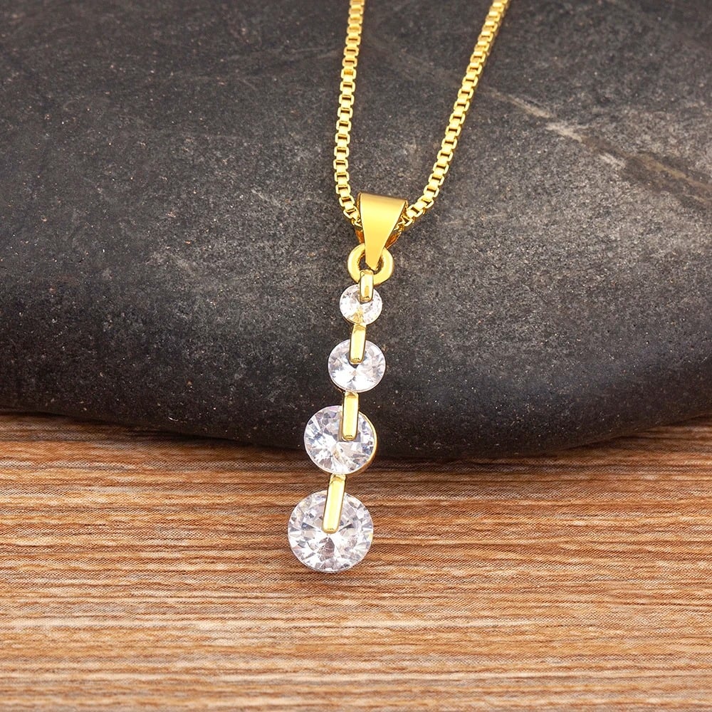 Edwina Necklace, gold, with long pendant - Boheme Collection