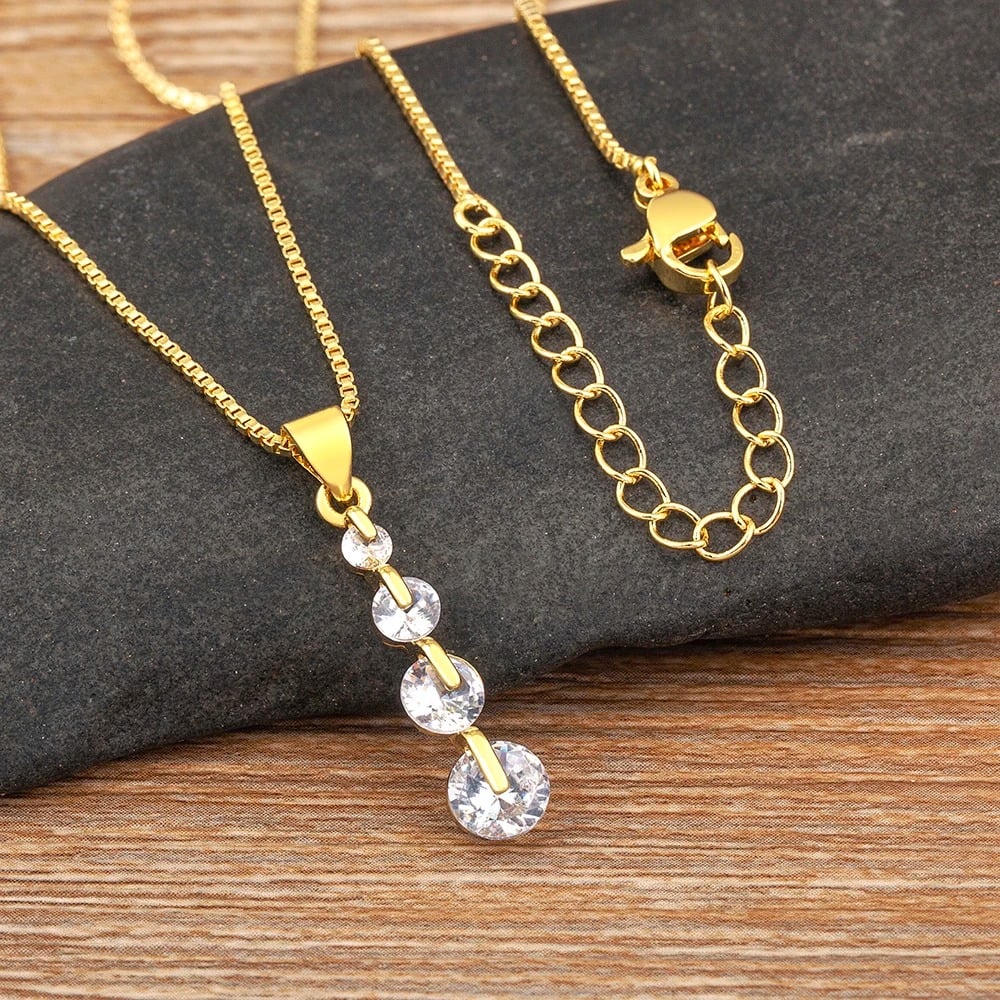 Edwina Necklace, gold, with long pendant - Boheme Collection