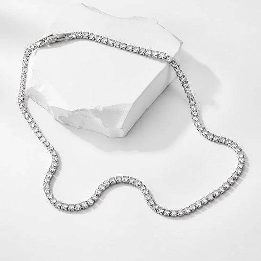 Maeve tennis necklace, silver, adorned with zirconia, 18K gold plated - Celebration Collection
