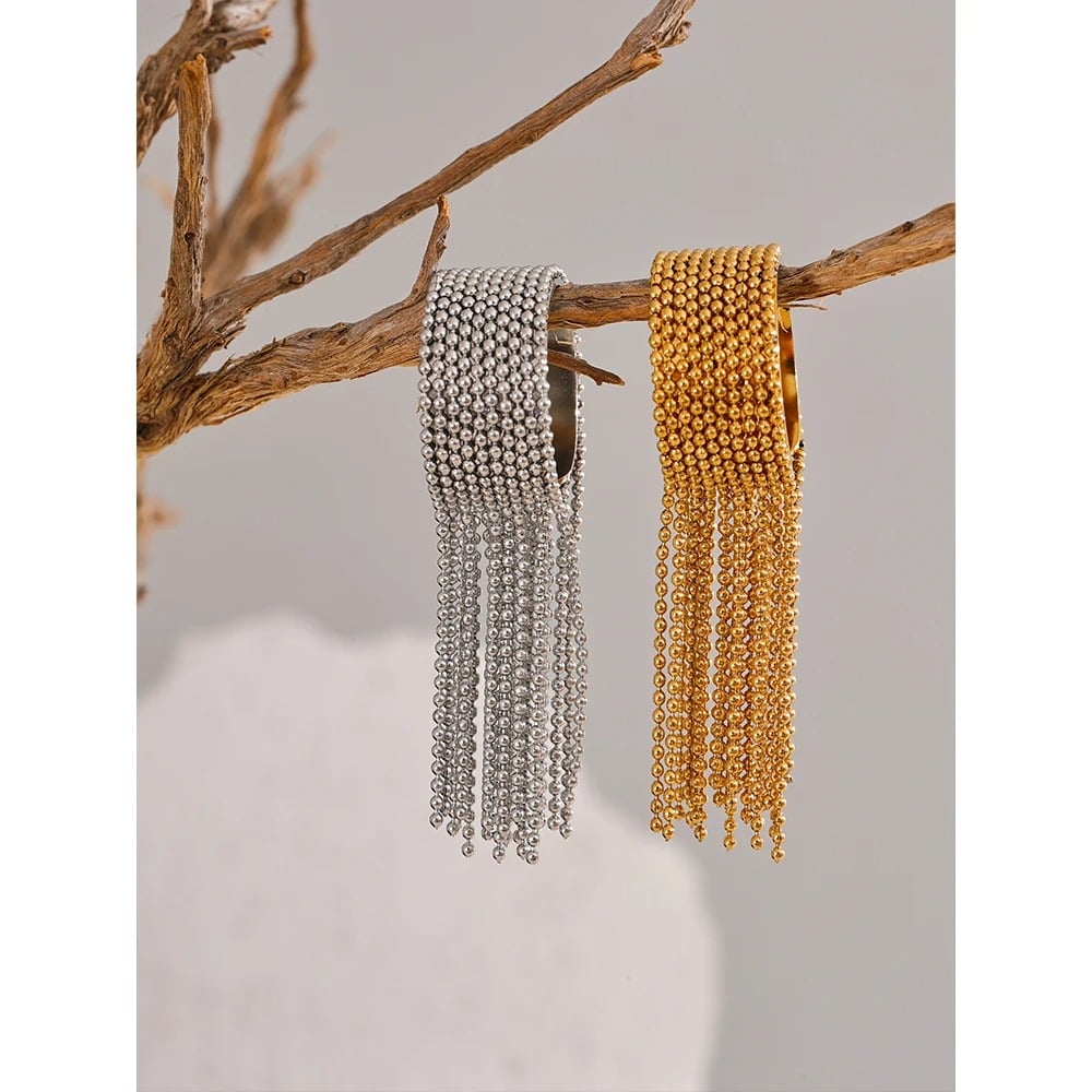 Gracie ring, gold, 18K gold-plated stainless steel, beaded design, adjustable - Glamour Collection